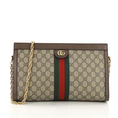 gucci double g plaque chain-strapped shoulder bag|Gucci ophidia chain bag.